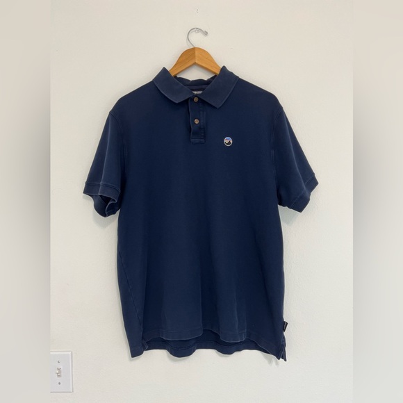 Patagonia Men’s Dark Blue Size L Organic Cotton Short Sleeve Polo T-Shirt - Picture 2 of 12